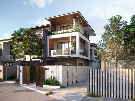 Thiết Kế Nhà Phố 2 Mặt Tiền